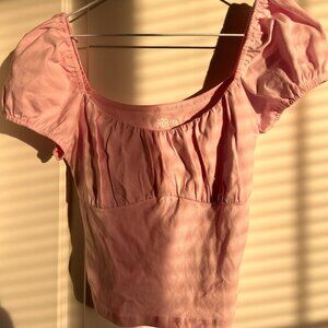 pink hollister milkmaid blouse top